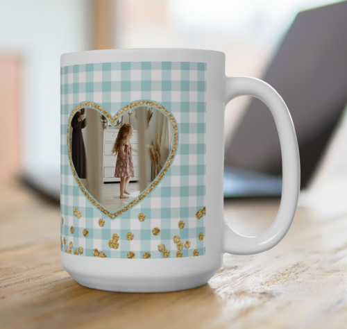 Checkered Hearts Mug Wrap