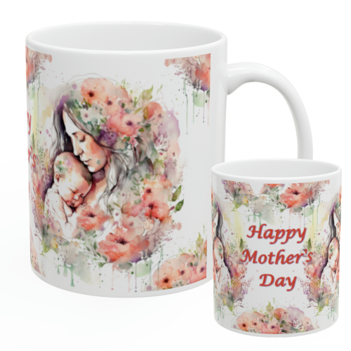 Mother Baby Watercolor - Happy Mother's Day
