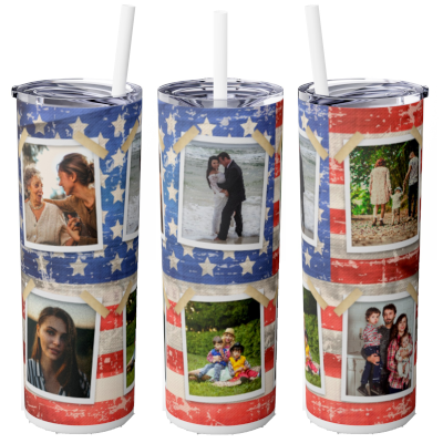 US Flag Photo Tumbler